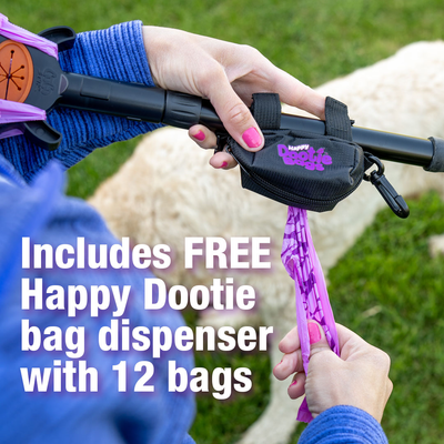 GoGo Stik, Catch-N-Go Best Poo Catcher Scooper. Catch Poo on Walks. Aluminum Telescopic Handle, Happy Dootie Bags, Strap on Roll Bag Pouch Dispenser, and Convenient Wrist Strap. Super Quick and Clean!